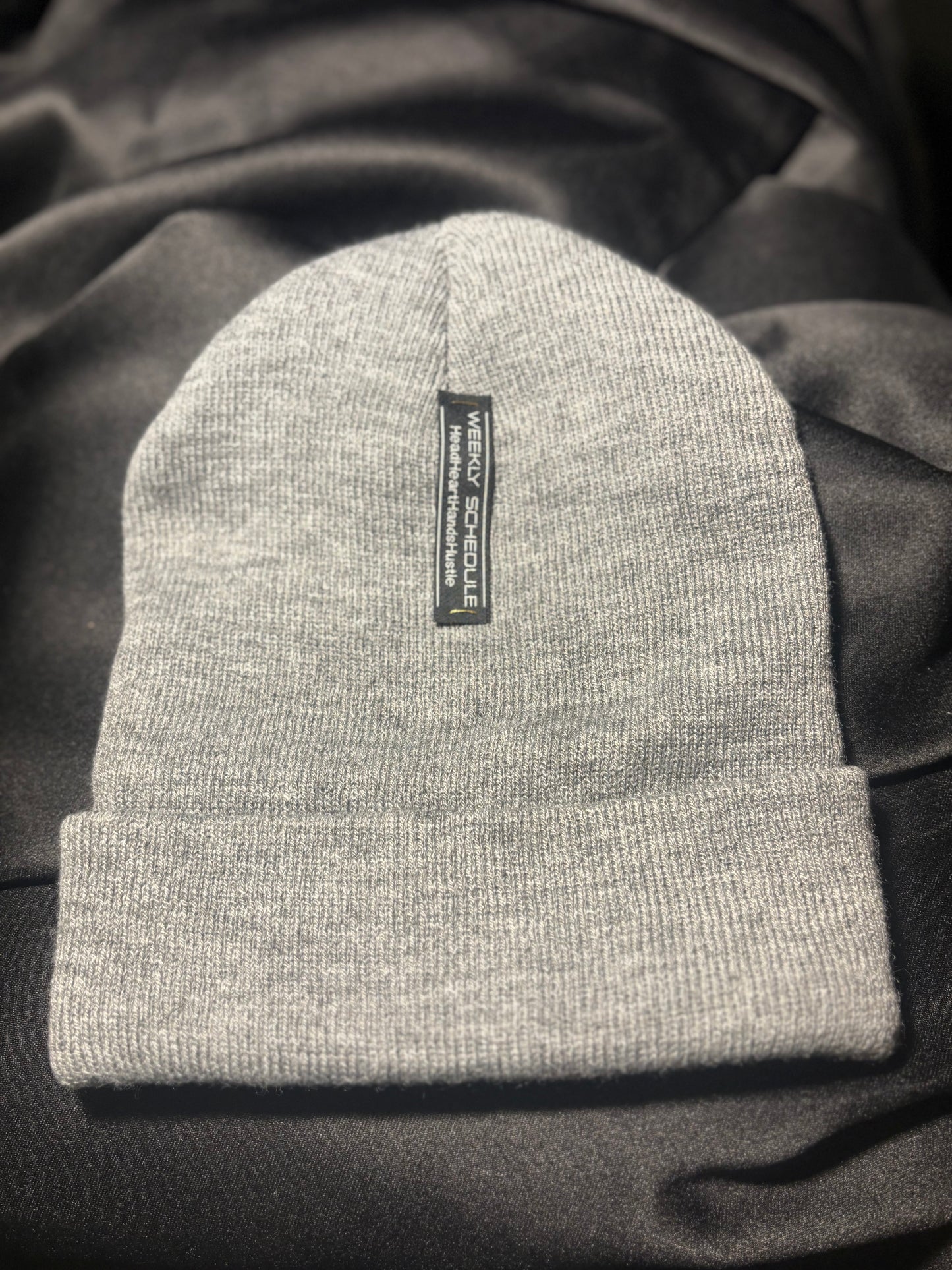 WEEKLY SCHEDULE Logo Beanie - Gray w/Gold Logo