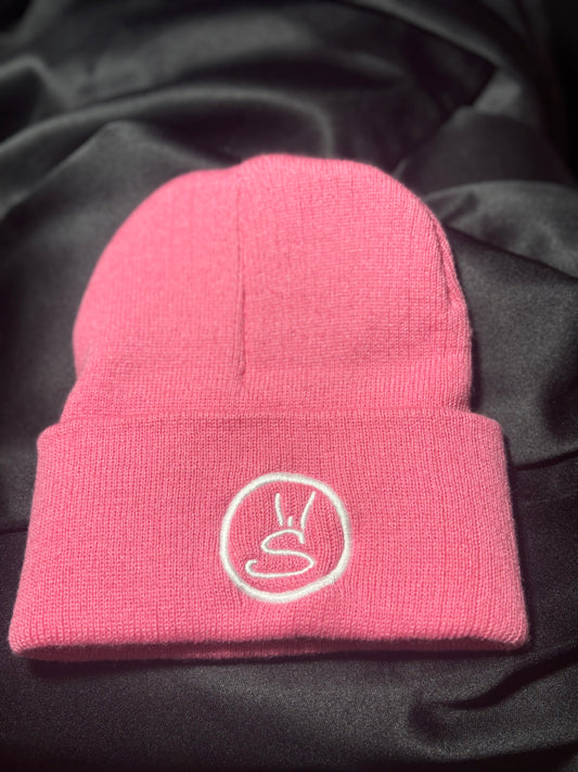 WEEKLY SCHEDULE Logo Beanie - Pink w/White Logo