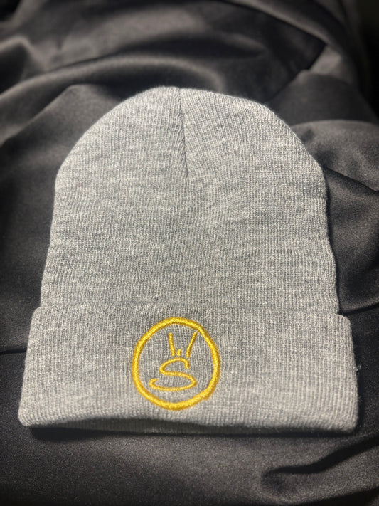 WEEKLY SCHEDULE Logo Beanie - Gray w/Gold Logo