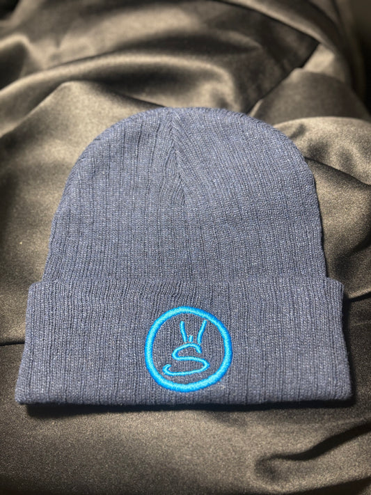 WEEKLY SCHEDULE Logo Beanie - Blue w/Light Blue Logo