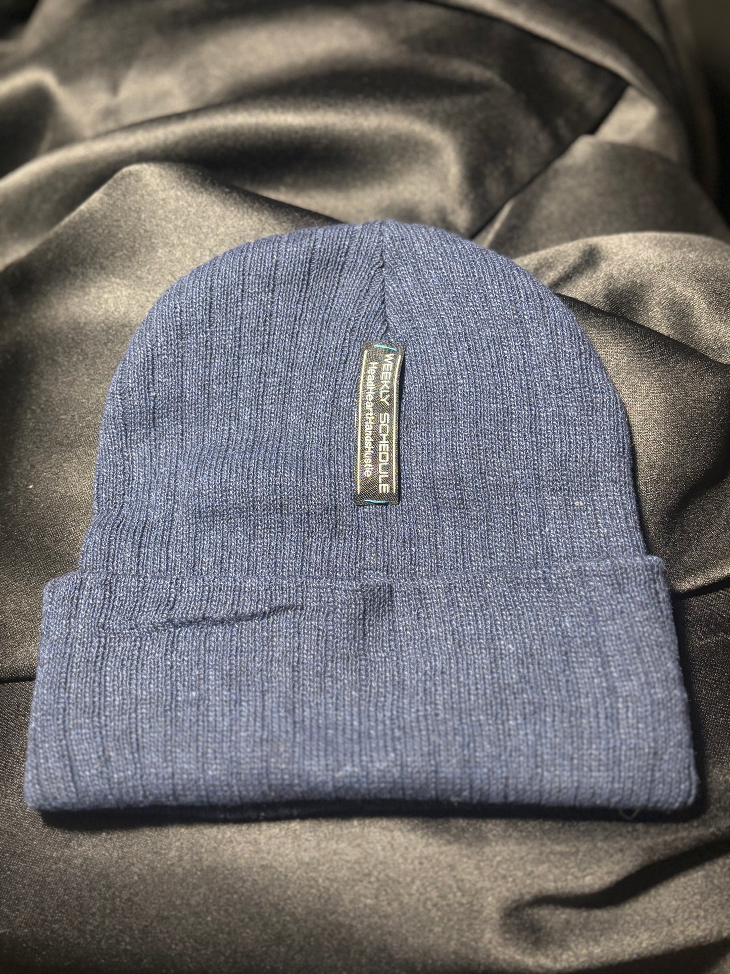 WEEKLY SCHEDULE Logo Beanie - Blue w/Light Blue Logo