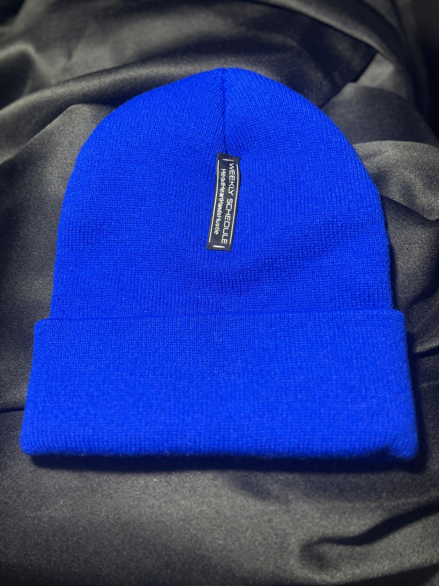 WEEKLY SCHEDULE Logo Beanie - Blue w/White Logo